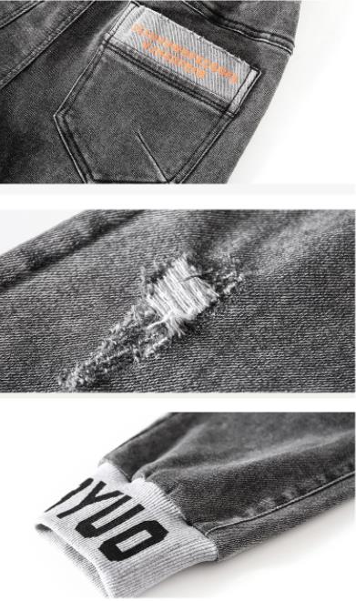 110-150cm Boys Casual Jeans Trousers Autumn Denim Pants Kids Children Loose Pants Bottoms Clothing 4-11Y