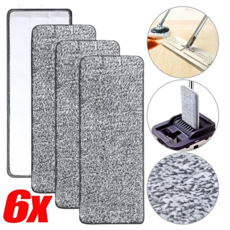 6/1PCS Microfiber Mop Doek Praktische Vervanging Mop Doek Huishoudelijke Mop Hoofd Cleaning Pad Wasbaar Stof Huis Schoonmaken gereedschap