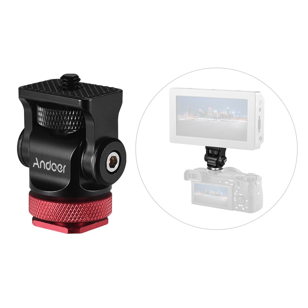 Andoer Mini Testa A Sfera Flash Hot Shoe Adattatore di Montaggio 1/4 di Pollice Vite BallHead per DSLR Camera Tripod Monopiede
