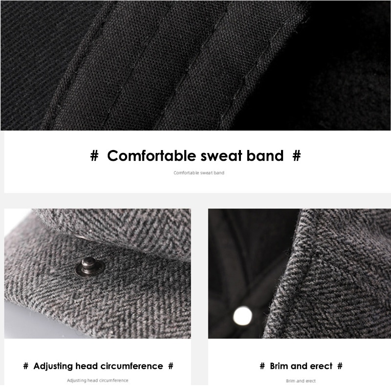 Boina plana Vintage para hombre y mujer, gorro de lana de ala corta, Boina gruesa para vendedor de periódicos, Primavera e invierno,