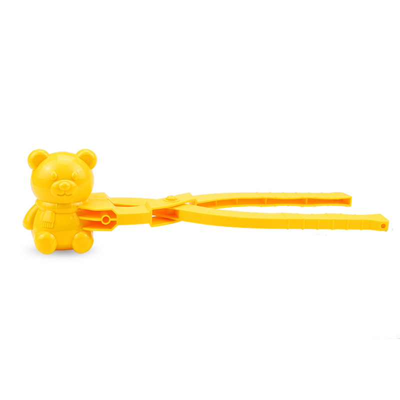Snowball Maker Clip fai da te Cartoon orso a forma di neve giocattolo portatile da spiaggia all&#39;aperto ottimo regalo per bambini S55: YELLOW