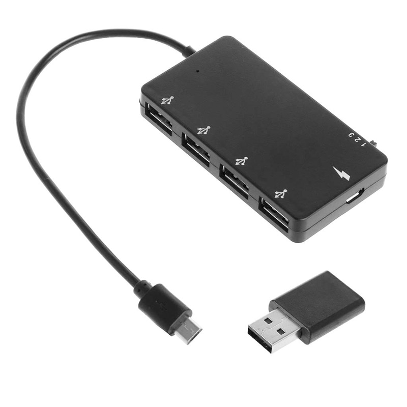 1Set Micro Usb Otg 4 Port Hub Power Adapter Opladen Kabel Voor Smartphone Tablet
