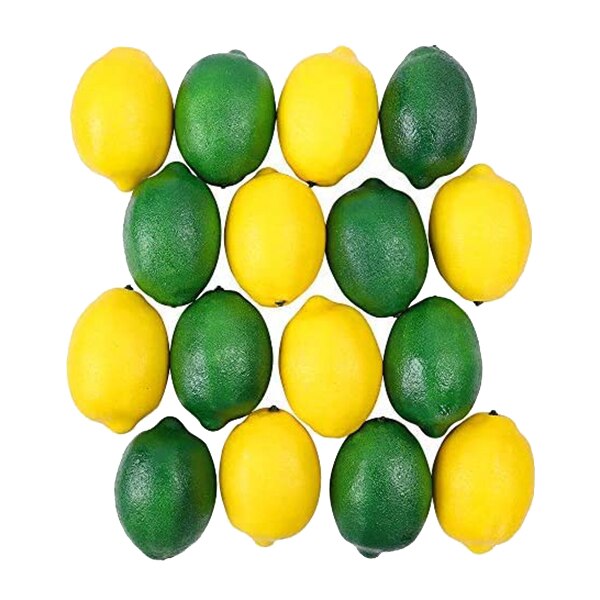 16Pcs Kunstmatige Citroenen Nep Citroen Fruit Voor Huis Keuken Partij Decoratie (Groen En Geel)