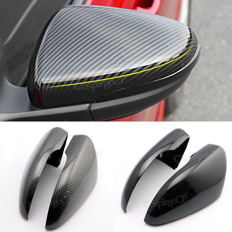 Voor Volkswagen Golf 6 Vi MK6 Gti R Lijn R20 Touran Carbon Fiber Patroon Spiegel Case Black Side Wing Achteruitkijkspiegel spiegel Cover