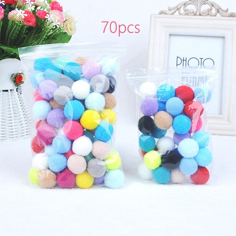 Cute Funny Cat Toys Stretch Plush Ball 0.98in Cat Toy Ball Colorful Interactive Cat Chew Toy Pet Supplies: 70pcs