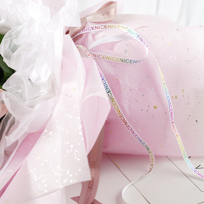 10Pcs Gold Silver Shiny Waterproof Flower Wrapping Papers Christmas Wrapping Papers Craft Papers