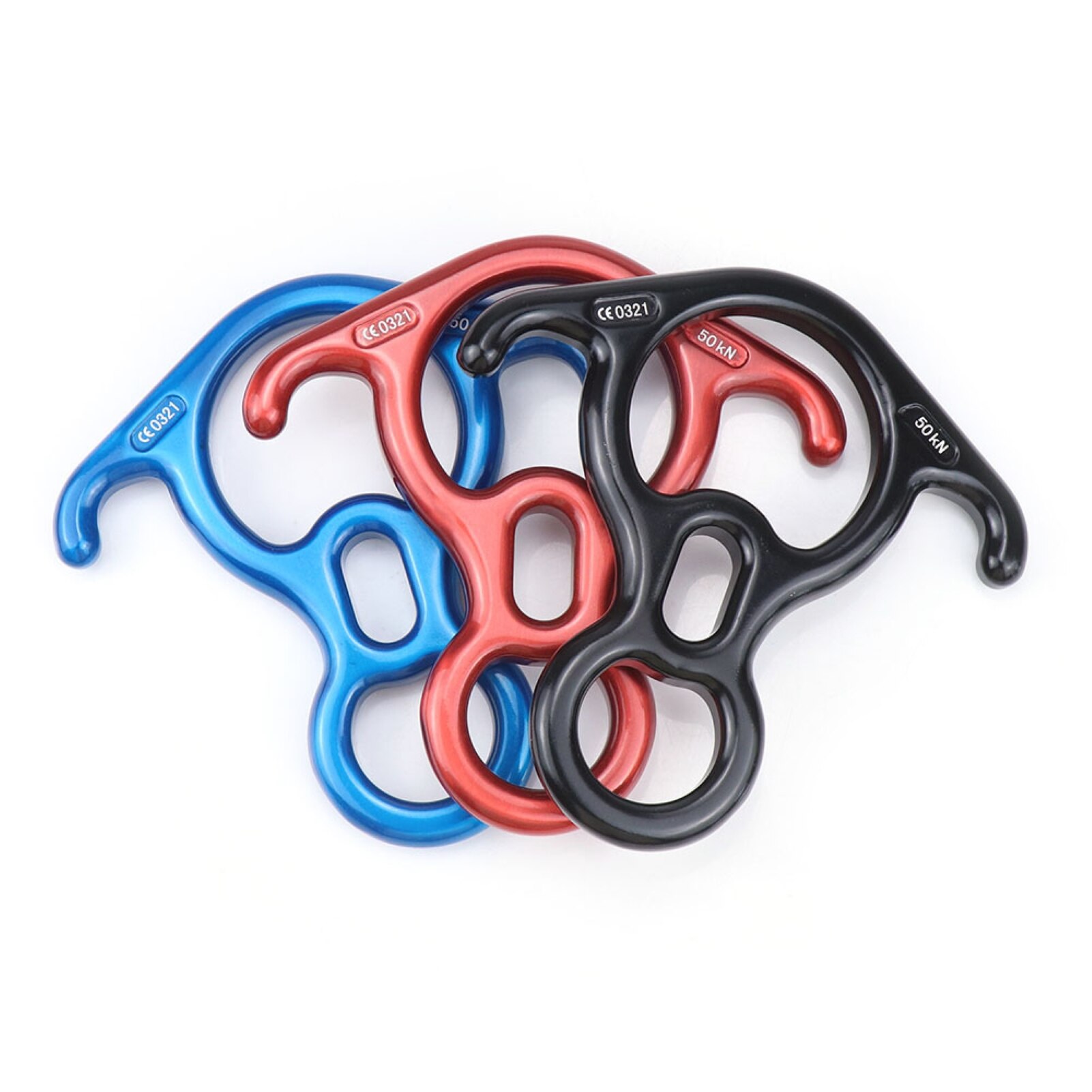 50KN Rescue 8 Shape Descender Gear Tool Descending Ring for Rock Climbing Training Aerial Yoga Outdoor Climbing Fall Arrester