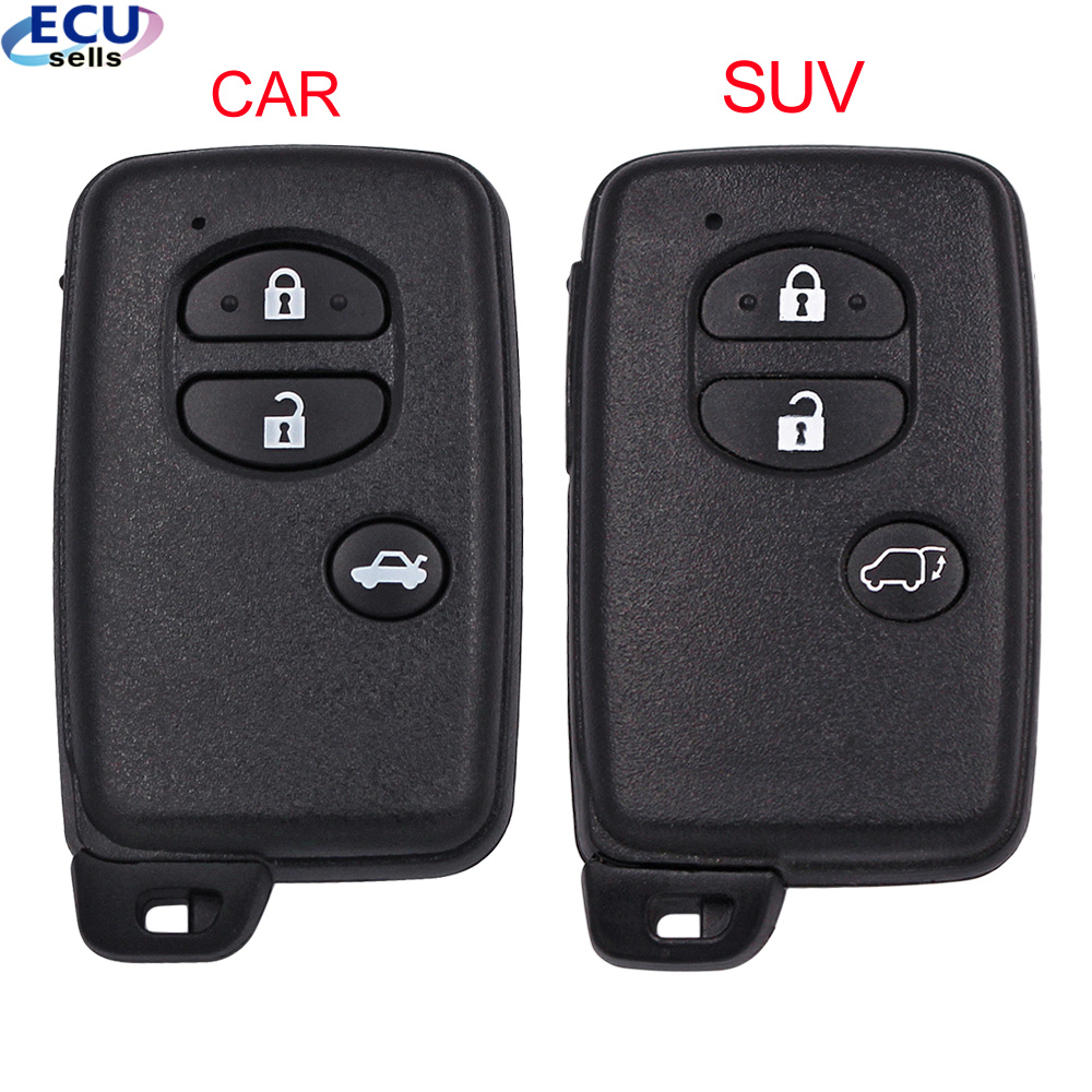 3 Button Remote Car Key Shell Case Fob for Toyota Prius Land Cruiser 4Runner With Insert small key HYQ14AAB Black