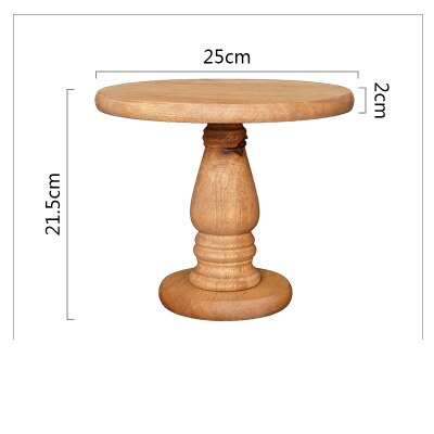 handmade nature vintage wooden pedestal cake stand: small reddish brown