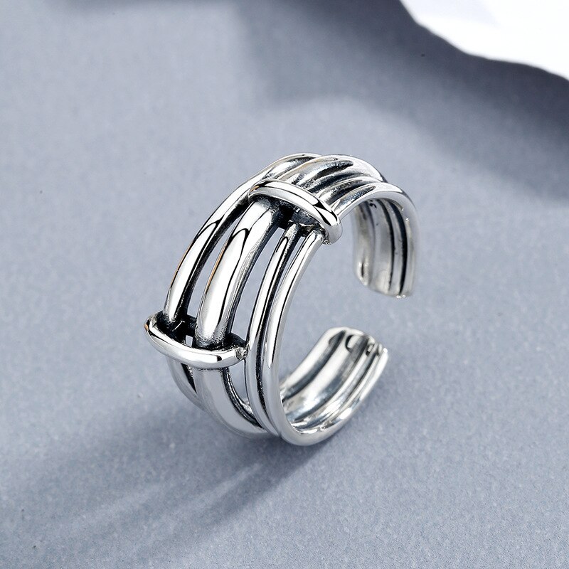 originale couches populaires chaînes bague Simple anneaux pour les femmes de mariage fiançailles bijoux