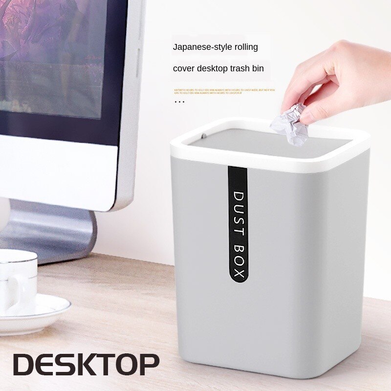 Mini Small Waste Bin Desktop Trash Can Garbage Basket Home Table Plastic Office Supplies Dustbin Sundries Barrel Box