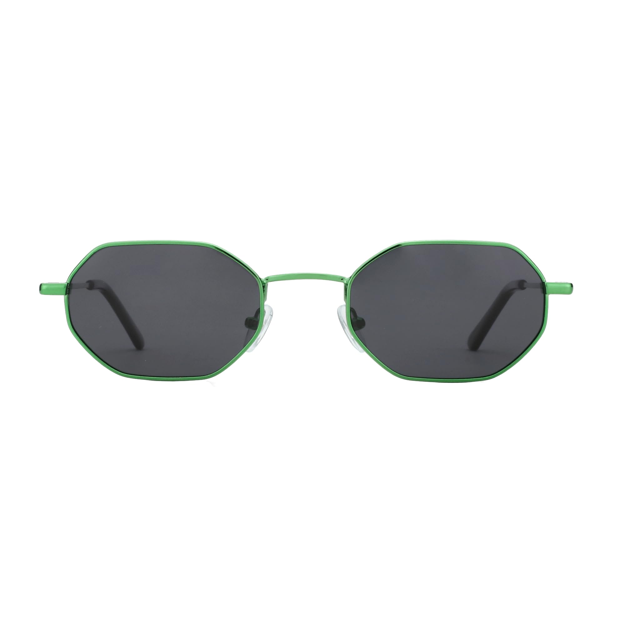 ZENOTTIC Retro Small Polygon Polarized Sunglasses Women Metal UV400 Sun Glasses Men Anti-Glare UV400 Goggles Driving Eyewear: Verde oscuro