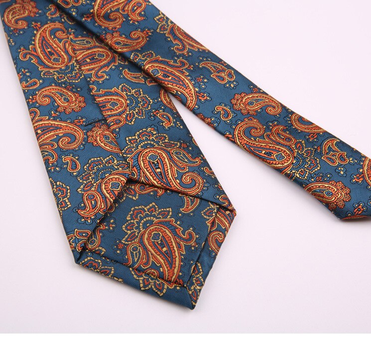 7cm cravates décontracté pour hommes Cravate maigre Polyester Vintage cajou fleur Cravate affaires chemise mince accessoires Cravate