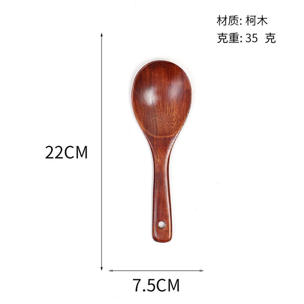 Pala de madera para cocinar, pala para sopa, cuchara de arroz, utensilios de cocina, juego de cucharas de madera para jardín y hogar, herramientas de cocina: A