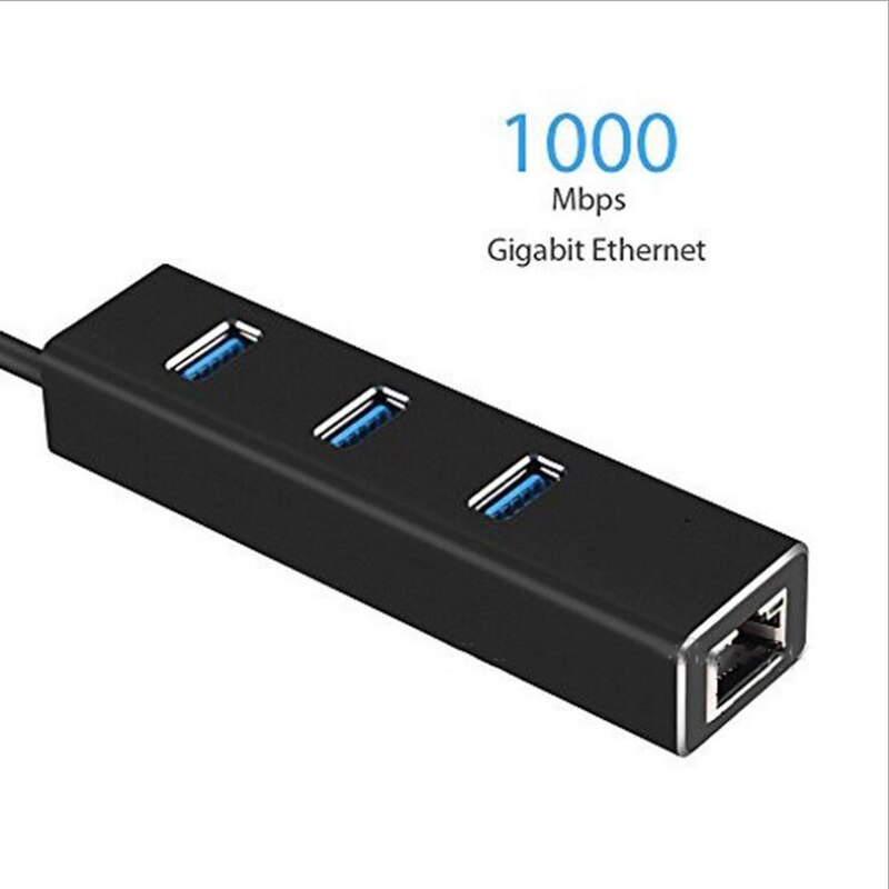 Usb 3.0 Hub Gigabit Netwerkkaart Met 3 Poorten Hub Hub Usb Naar Rj45 Bedrade Netwerkkaart, usb 3.0 Hub Met Usb C Adapter