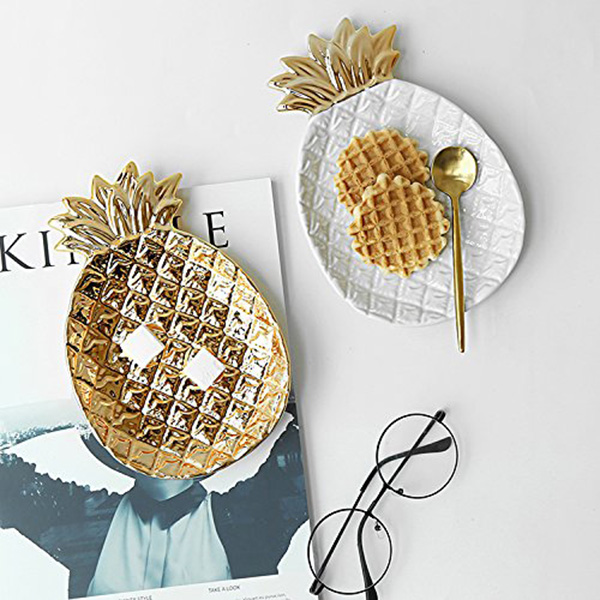 Ananas Keramik Lagerung Ananas Schmuck Palette essen Palette Trockenen Obst Platte Dekoration Platte weiß