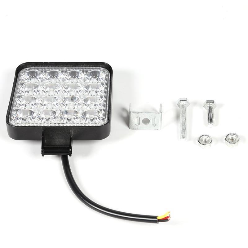 16LED 48 W/14LED 42W luz de trabajo 12V 24V foco LED de Auto luz cuadrada redonda Auto Camión Off Road Mini Ledbar Offroad Accesorios