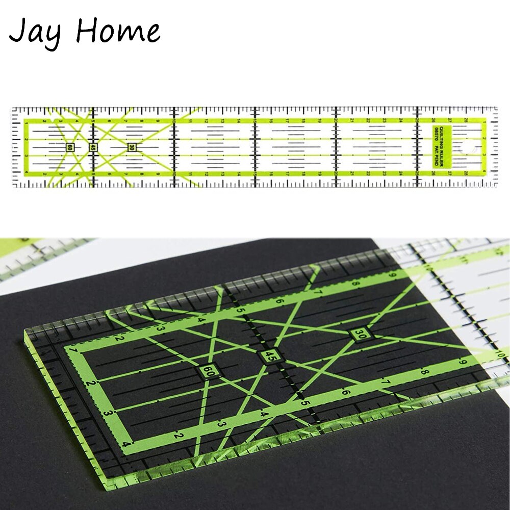 1PC Quilting Ruler Rectangle Square Acrylic Quilting Ruler Fabric Cutting Ruler with Grid Lines for Quilting Sewing &amp; Crafts