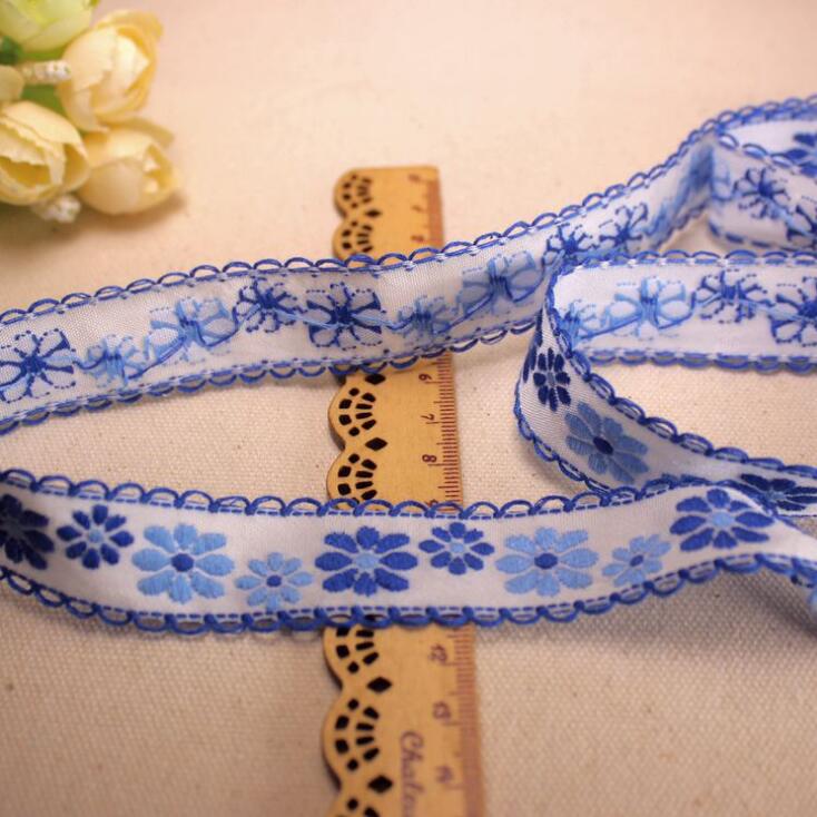 20mm geborduurde bloemenkanten linten om in te wikkelen, doe-het-zelf knutselen, haar sieraden maken zdd 02