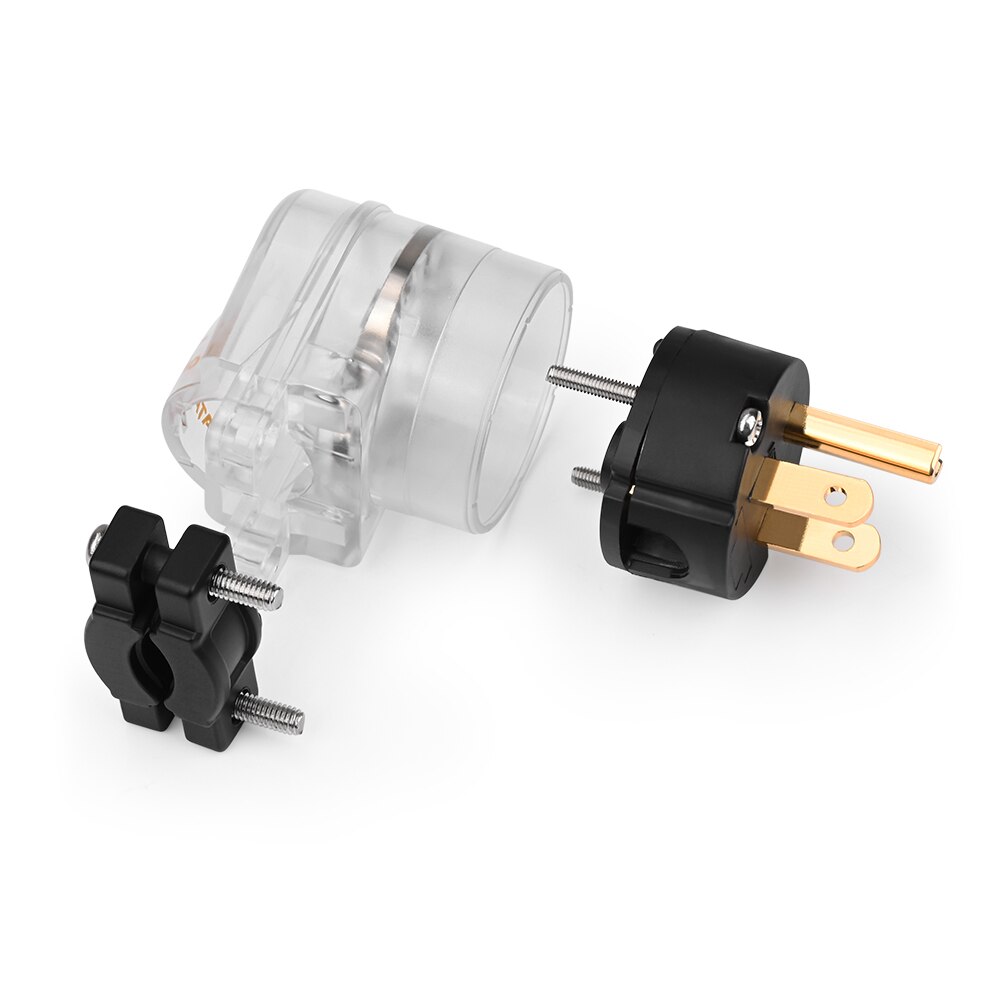 L-shaped HIFI Power plug One Pair Gold-plated US Power Connector + IEC female connector