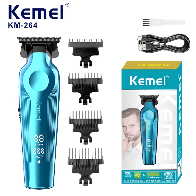Kemei Salon wiederaufladbare Trimmer Haarschneidemaschine hoch Geschwindigkeit Motor- Barbier Haarschneider Haarschneidemaschine KM-264: Blau