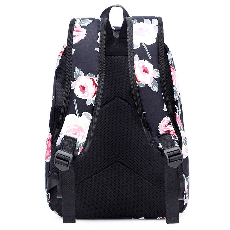 OKKID Blumen- schule Rucksack für mädchen grün blumen schule taschen buch tasche freundlicher Kuli bleistift tasche einstellen nette lebensmittel tasche