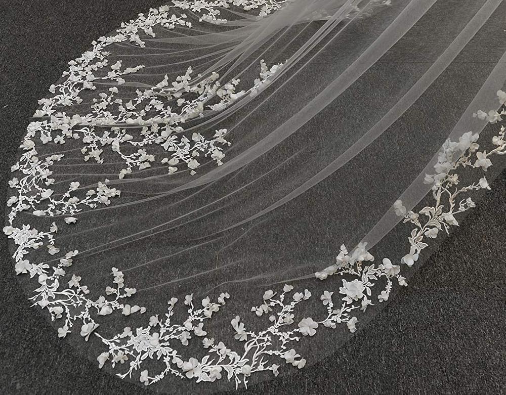 Lurrose Schwarzer Hochzeitsschleier 86cm - Gotischer Schleier Mit Kamm