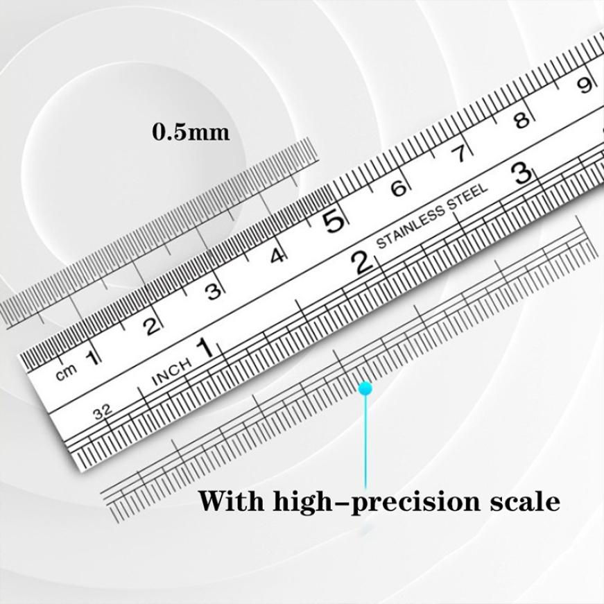 Steel Ruler 15cm/20cm/30cm/40cm/50cm Stainless Steel Drawing Straight Ruler Precision Double Sided Metal Ruler Measuring Tool