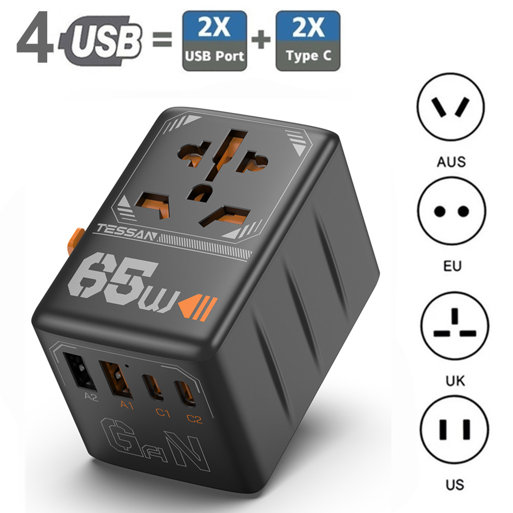 Adaptateur de prise de voyage européen, prise d'alimentation internationale TESSAN avec 2 USB Prix: 17,500 Fcfa Livraison partout à Bamako Mali 🇲🇱 #6674 8551/ 2020 8550