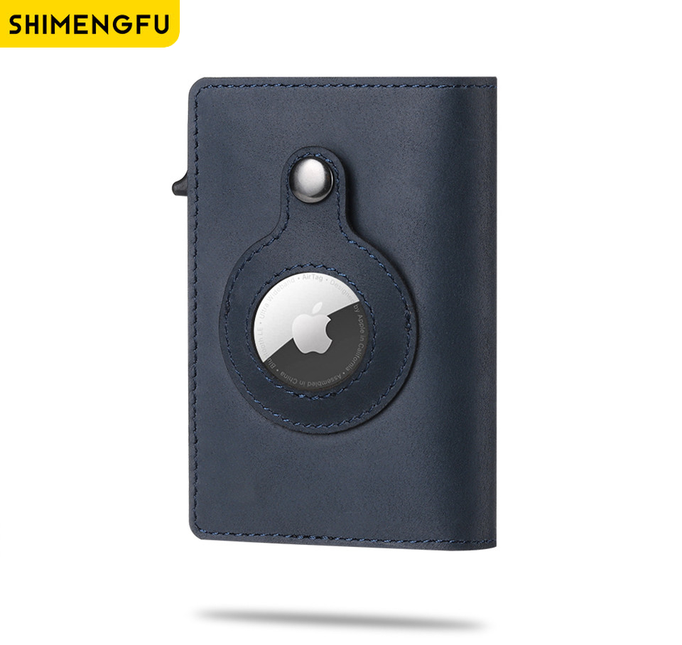 2025 Voor Apple Airtag Portemonnee Mannen Koolstofvezel Mode ID Creditcardhouder Rfid Slanke Airtag Slide Portemonnee Cardholde
