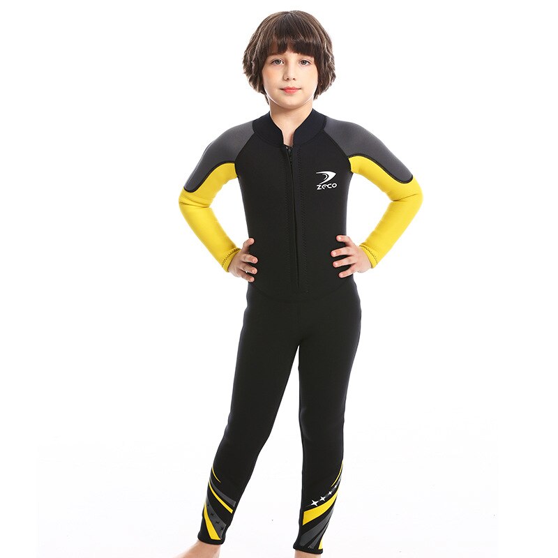 ZCCO-traje de buceo de neopreno para niños, traje de baño grueso térmico a prueba de sol, de una pieza, 2,5 MM