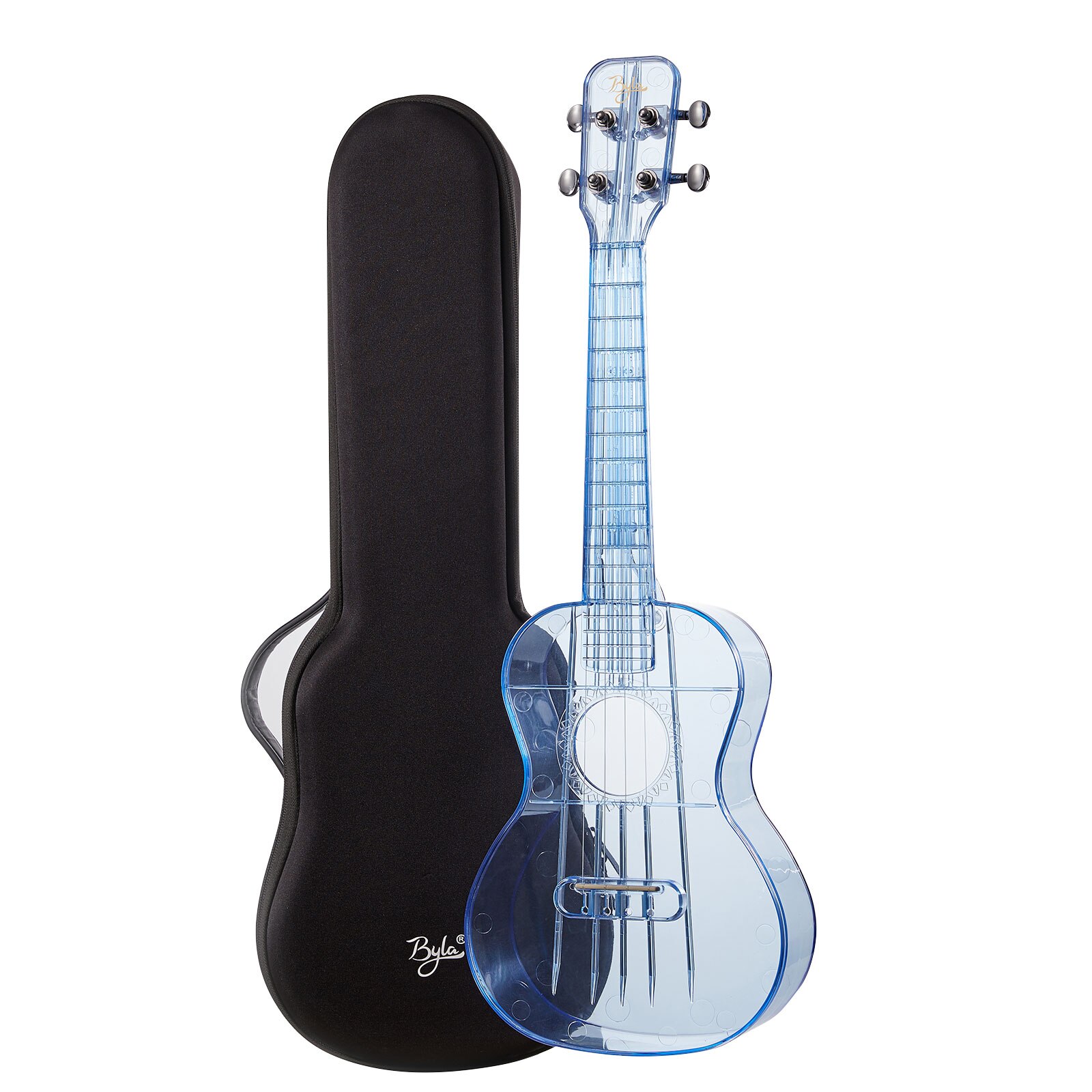 Ukelele transparente Air-nova de 23 pulgadas, instrumento con bolsa para Gig, púas, paño de limpieza, libro de música, mini Guitarra