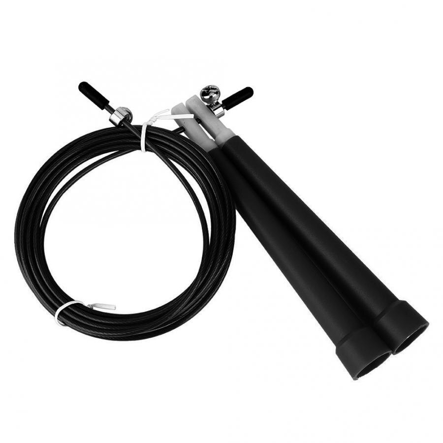 3meters Fitness Jumping Rope Adjustable Steel Wire Skipping Jumping Rope Fitness Training Workout Competition Skipping Rope: black