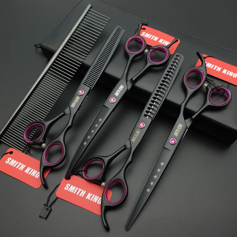 7 inch professionele huisdierverzorgingsschaar, 7НАchte en dunner wordende kippen en gebogen schaar + lederen tas/sets/koffer