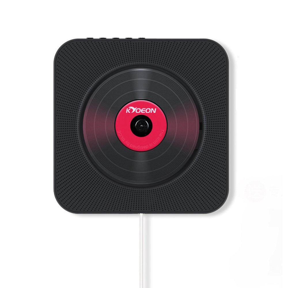 Wall Mounted CD Player Surround Sound FM Radio Bluetooth USB MP3 Disk Music Player Remote Control Stereo Home Speaker Portable: Black