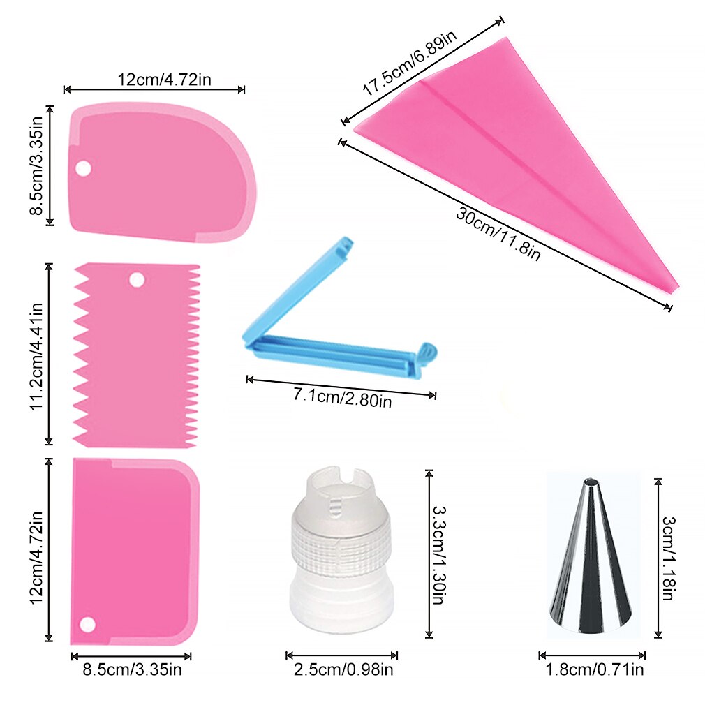 20Pcs Herbruikbare Cake Bakken Set Draagbare Bakken Gebak Accessoires Keuken Koken Schraper Gereedschap: 03