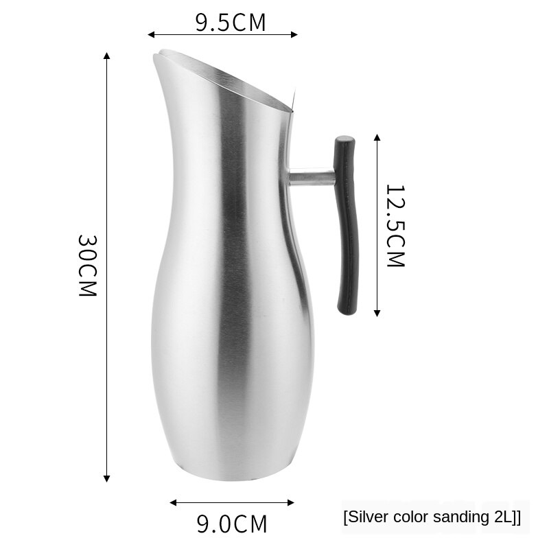 Kettle Water Jug Stainless Steel Cold Water Pot Straight Ice-resistant Jug Kettle Home Drinking Tools Juice Container WF1023: B 01