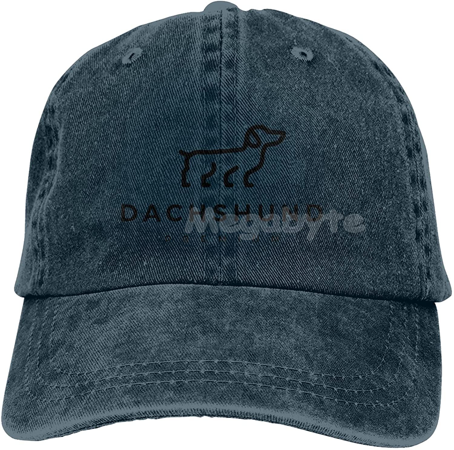 Dackel-hundemütze für damen und herren, verstellbar, trucker-Deckel aus gewaschenem Denim, für draussen-aktivitäzehn, schwarz: Marine