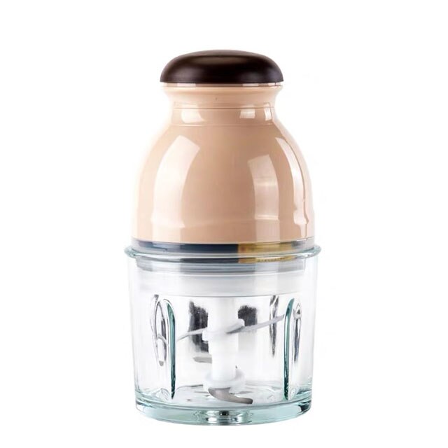 Blender Portable Fruit Juice Maker 220V Multifunction Meat Mixer Smoothies Blender Vegetable Juicer Baby Food Mixer Machine: Beige glass cup