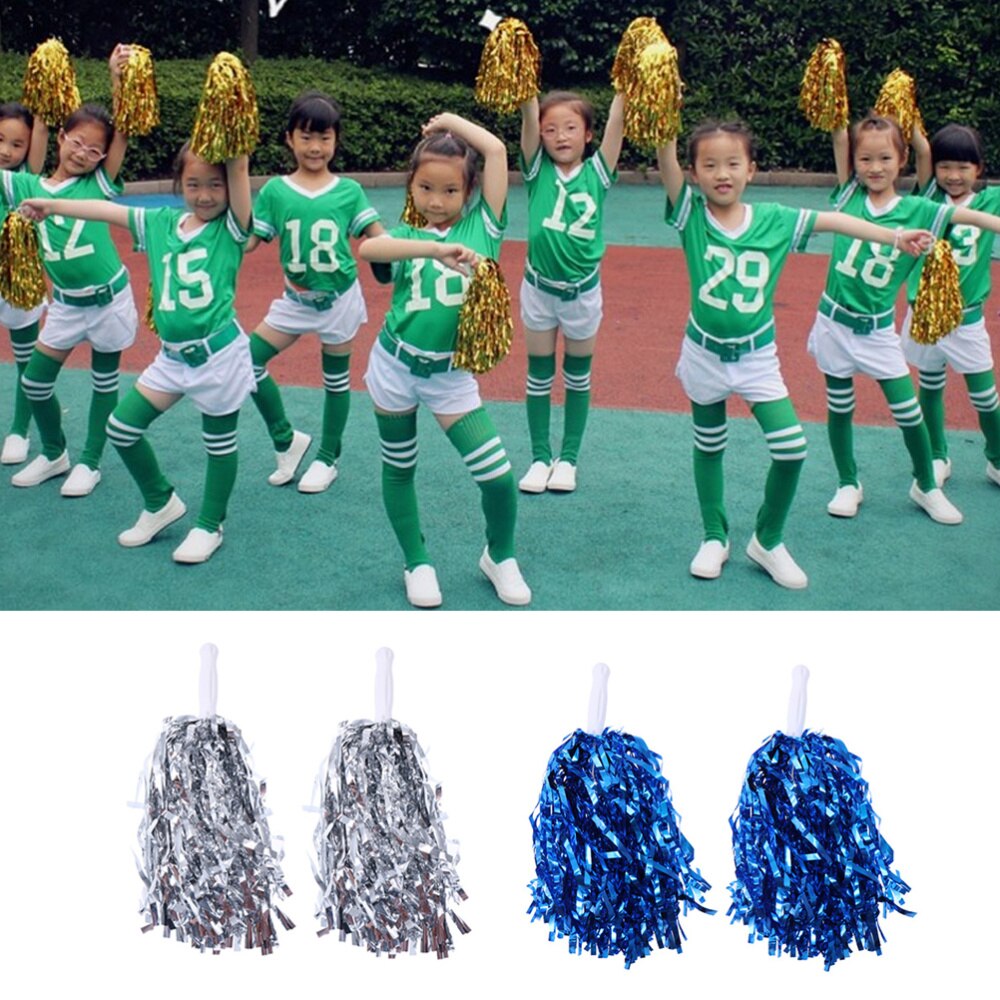 10 Pcs 25g Cheering Balls Squad Spirited Fun Cheerleading Kit Cheer Poms Cheerleaders Supples with Handle for Competitio: As Shown