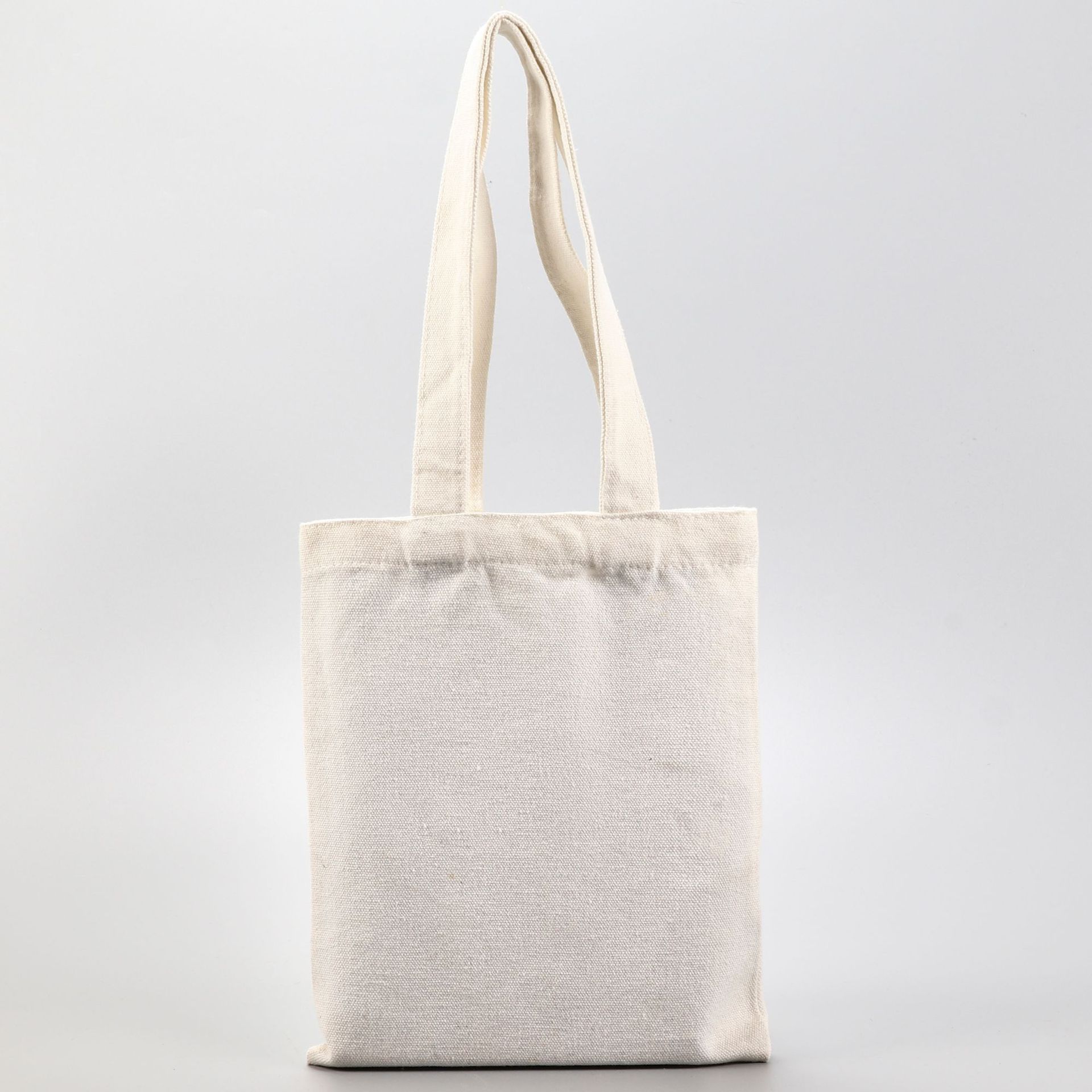 Canvas large capacity handbag large shoulder cotton shopping bag reusable ecological beach bag: White / 20x26cm