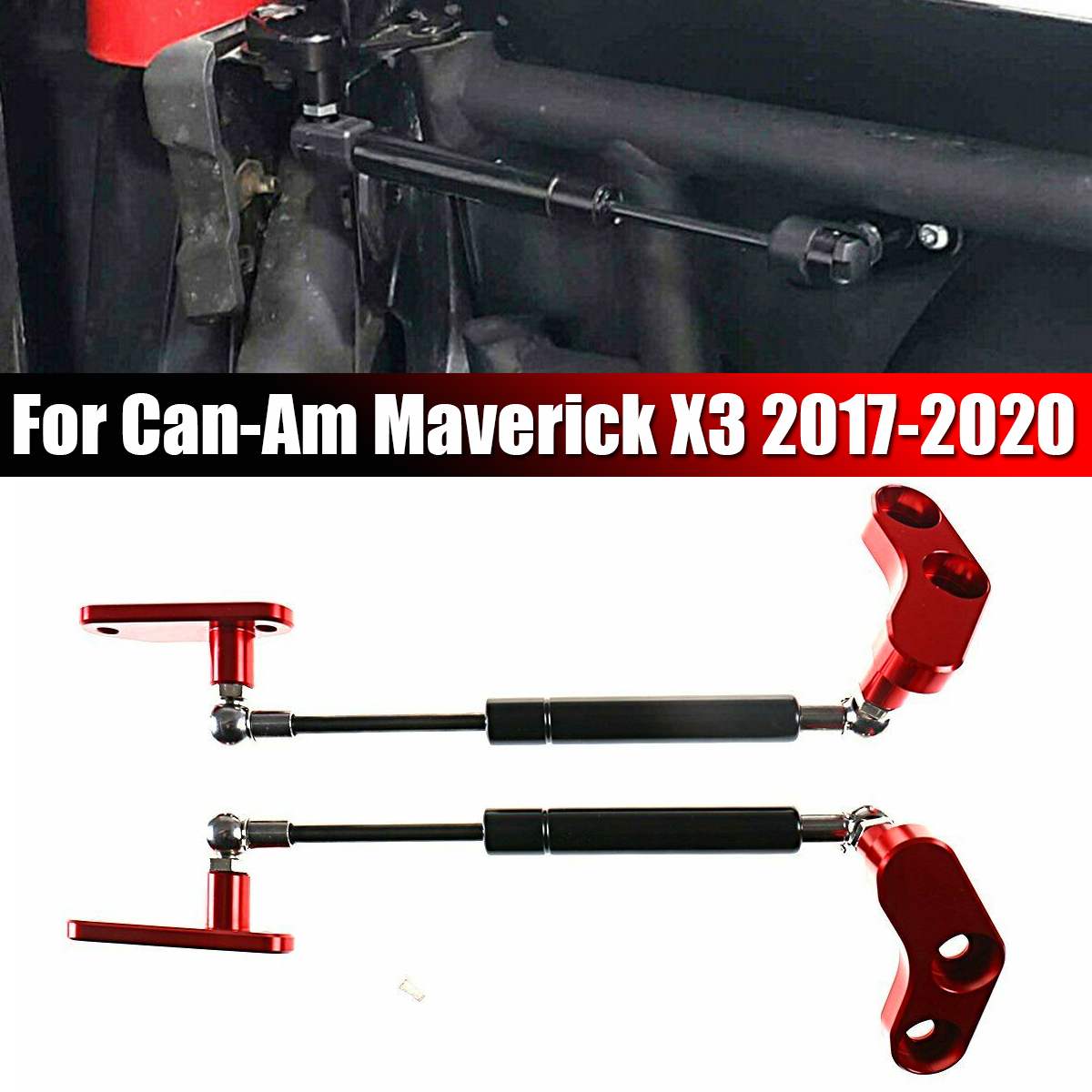 1 Set Red Billet Aluminium Schroeven Geanodiseerd Hydraulische Stang Deuropener Kits Voor Can-Am Maverick X3