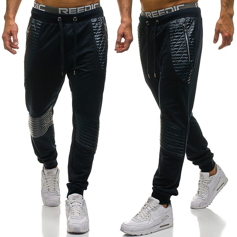 Pantalones de chándal para hombre de cuero estiloso pantalones Pantalones largos