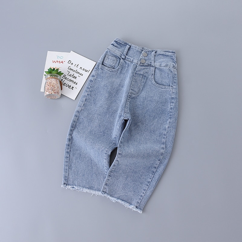 3-7 år tjej kläder höst casual kid barn byxa solida tjej jeans