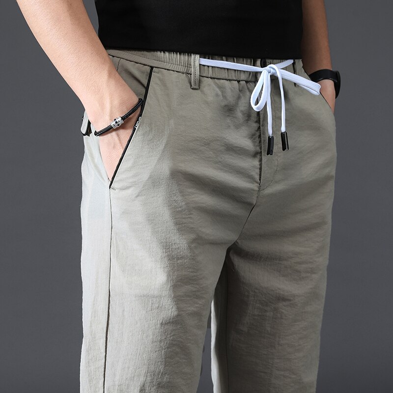 L'été Ultra-Mince Fiber De Viscose Pantalon de Costume D'affaires Pour Hommes Pantalon de Costume Slim Grande Taille Pantalon Formel Formelle Hommes Pantalons décontractés: 6801 khaki