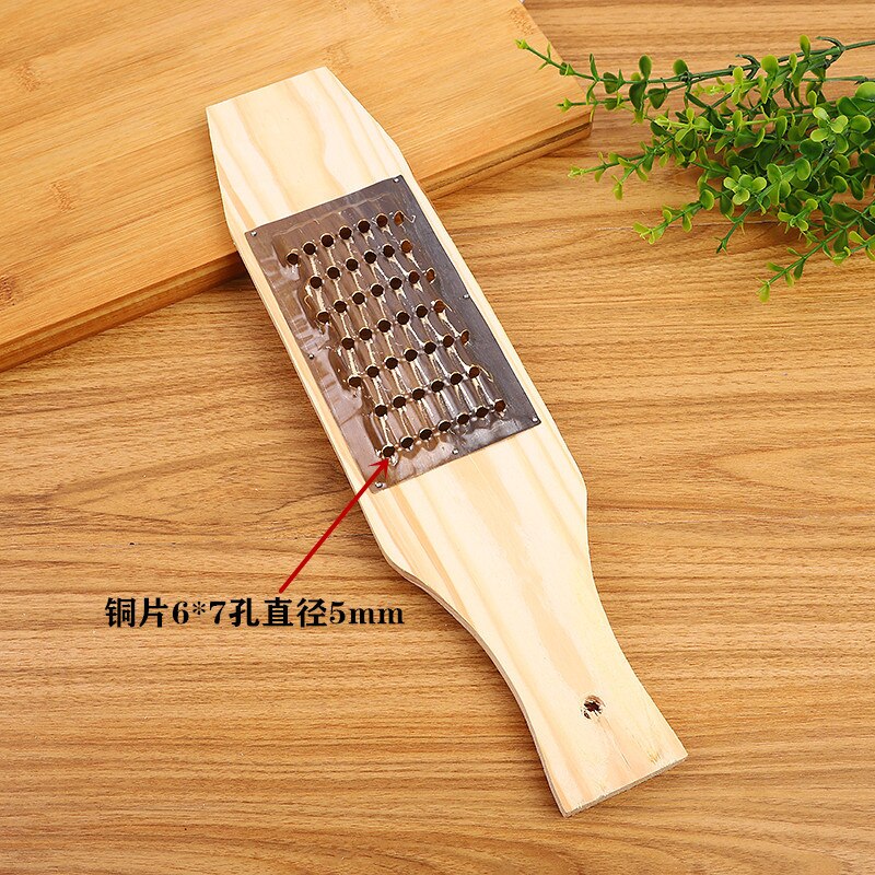 Pure copper plank radish multifunctional vegetable cutter planing old-fashioned wooden grater: hole 5mm