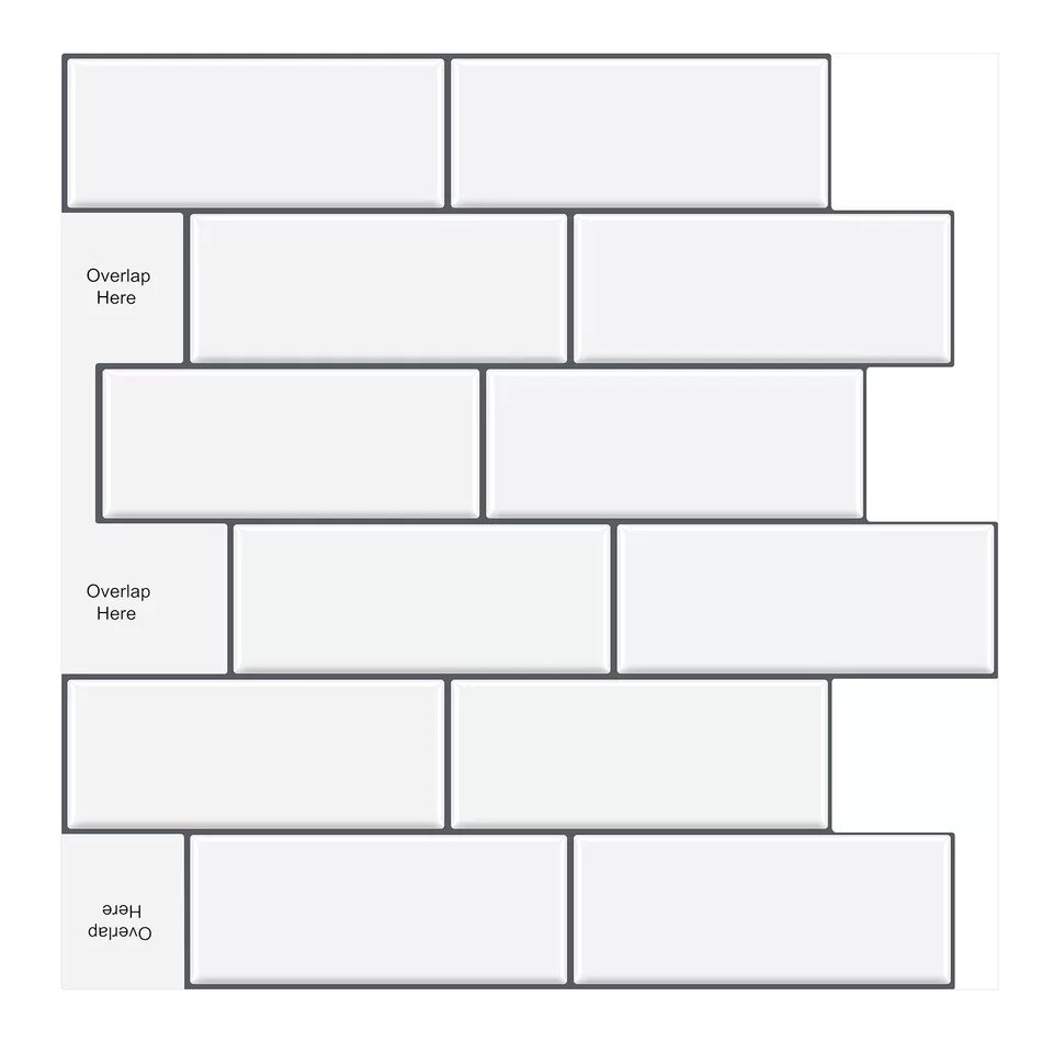 Odkleić i przykleić płytki Backsplash, płytka samoprzylepna naklejki, biała płytka typu metro, tapety robić kuchni łazienka pralnia: MT1061