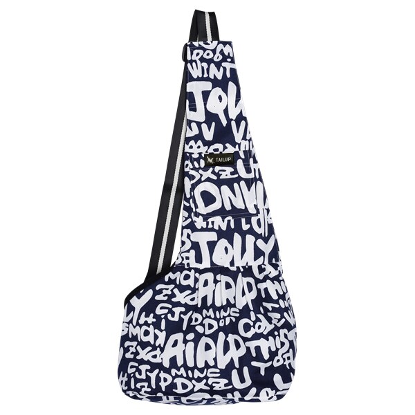 TAILUP Pet Dog Carrying Bag Mesh Cloth Puppy Chihuahua Yorkies Small Cat Slings Backpack: blue letter / L