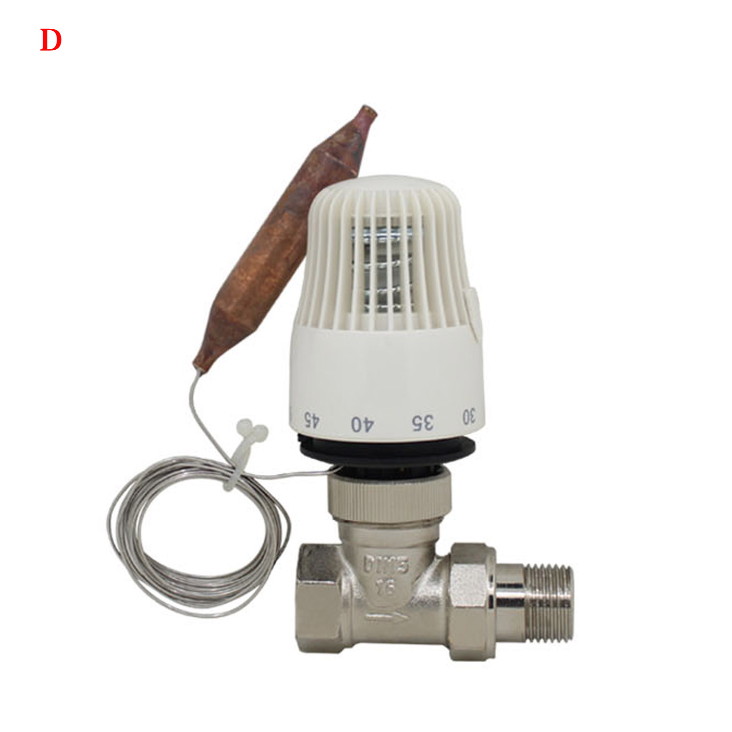 system temperature controller valve energy save30-70degree DN15-DN32 Brass2/3wayStraight thermostatic radiator valve for heating: WHITE
