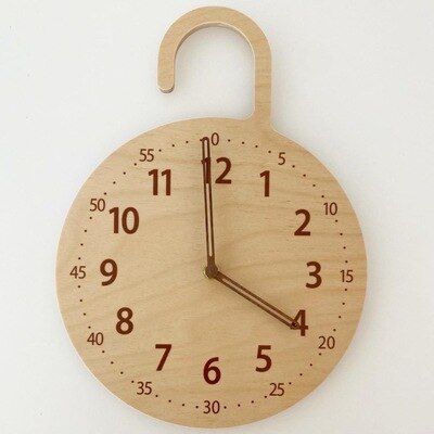 Scandinavische Stijl Serie Cartoon Stille Wekker Thuis Massief Houten Stille Klok Wandklok Eenvoudige Digitale Klok Nachtkastje Klok: C